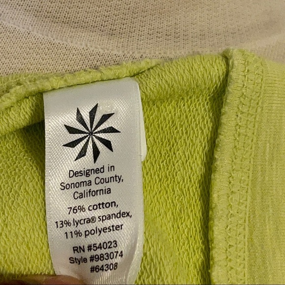 Athleta Slub Strength Hoodie Jacket S Lime-Yellow Work-Out Athleisure - Picture 8 of 8